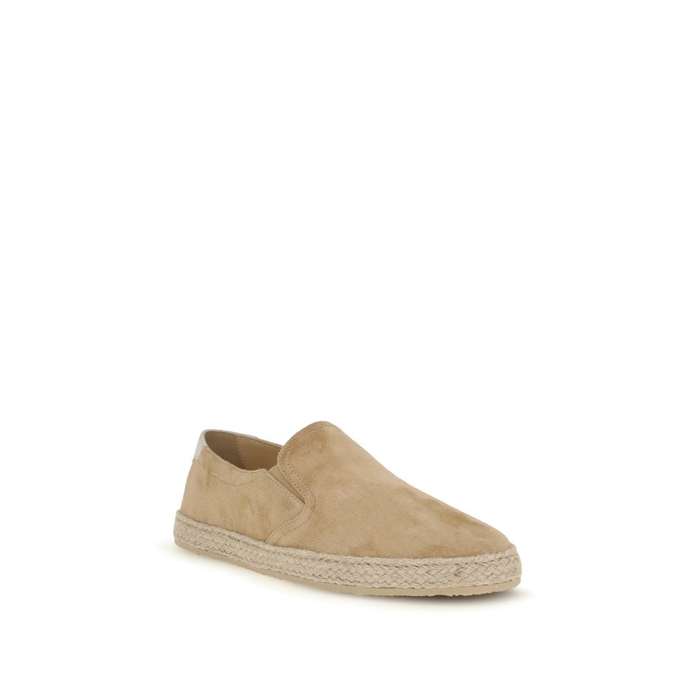 Brunello Cucinelli Beige Calf Leather Bos Taurus Espadrilles Curated Luxury Accessories by Orvyn