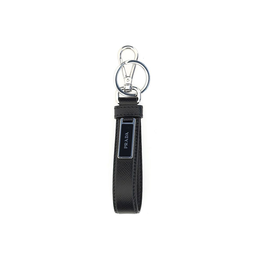 Prada Black Stainless Steel Keychain Curated Luxury Accessories by Orvyn