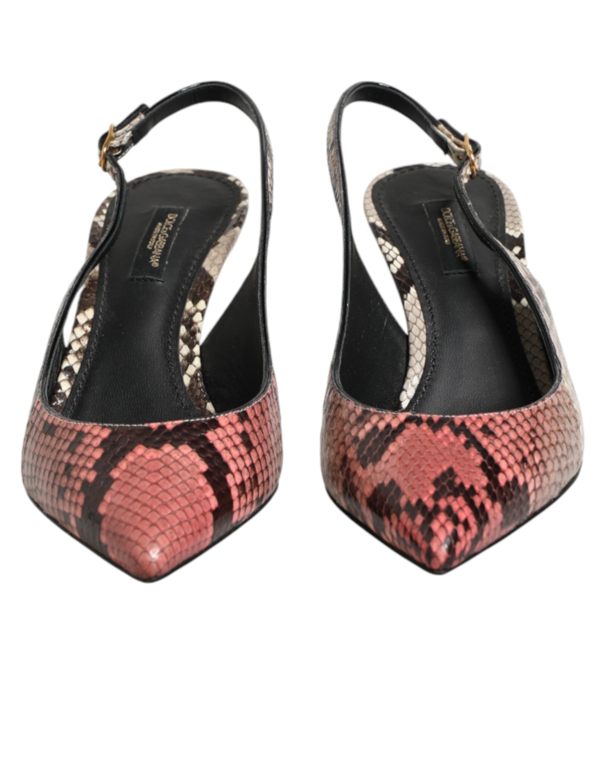 Dolce & Gabbana Multicolor Leather Heels Slingback Shoes Curated Luxury Accessories by Orvyn