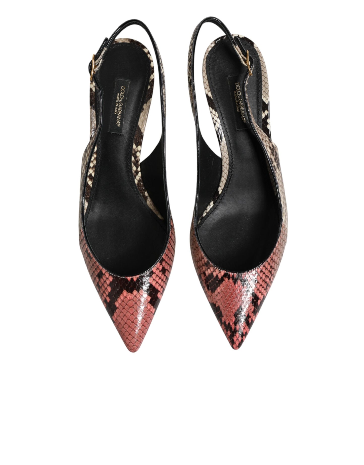 Dolce & Gabbana Multicolor Leather Heels Slingback Shoes Curated Luxury Accessories by Orvyn