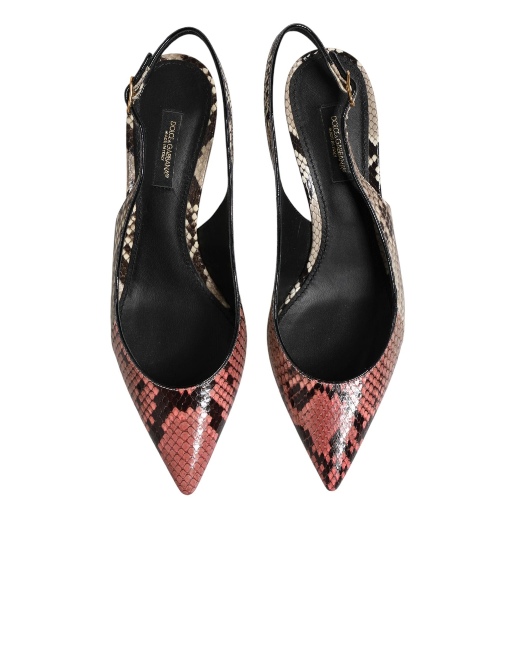 Dolce & Gabbana Multicolor Leather Heels Slingback Shoes Curated Luxury Accessories by Orvyn