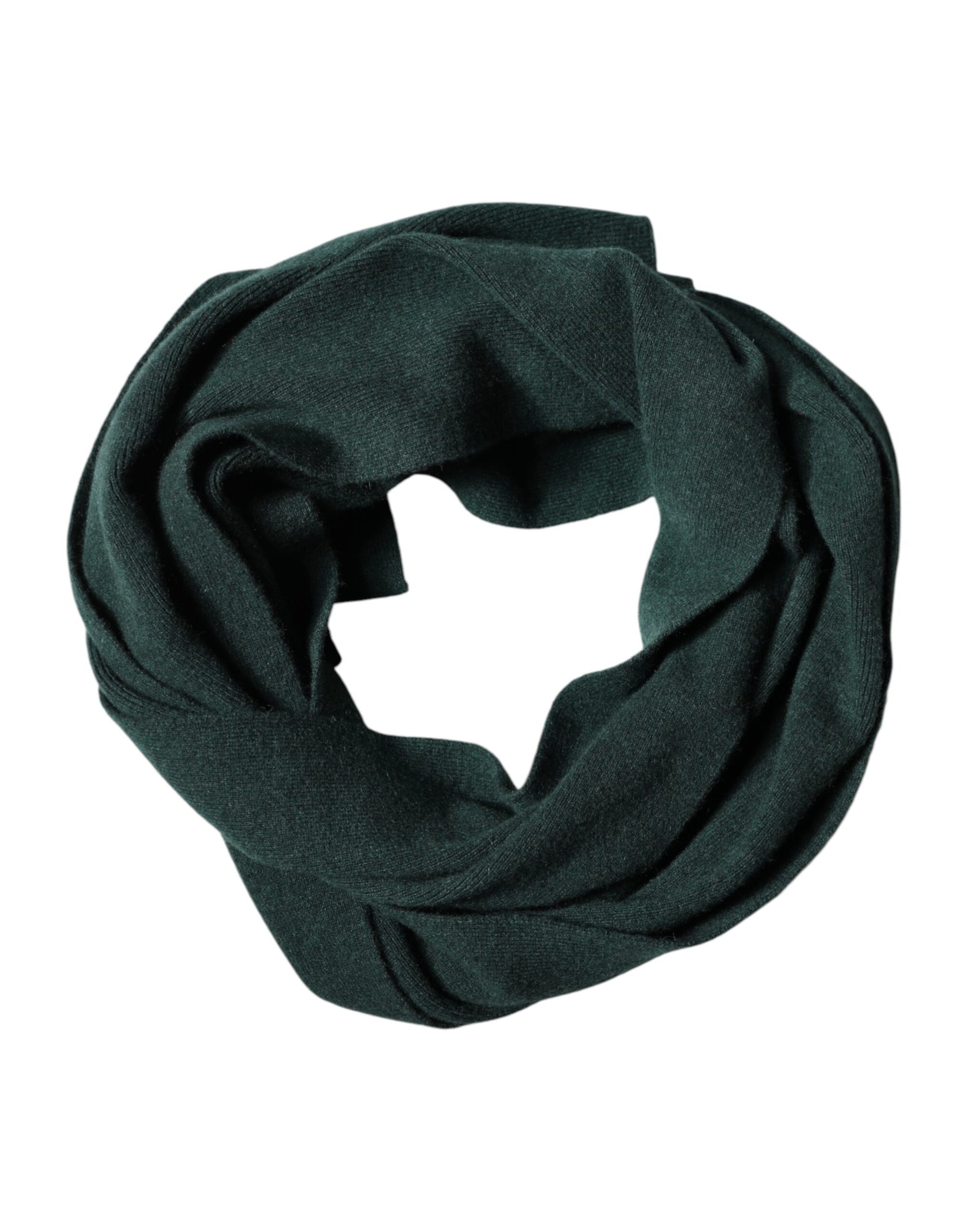 Dolce & Gabbana Green Cashmere Knitted Neck Wrap Shawl Scarf Curated Luxury Accessories by Orvyn