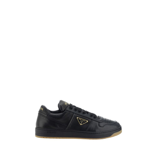 Prada Black Calf Leather Bos Taurus Low Top Sneakers Curated Luxury Accessories by Orvyn