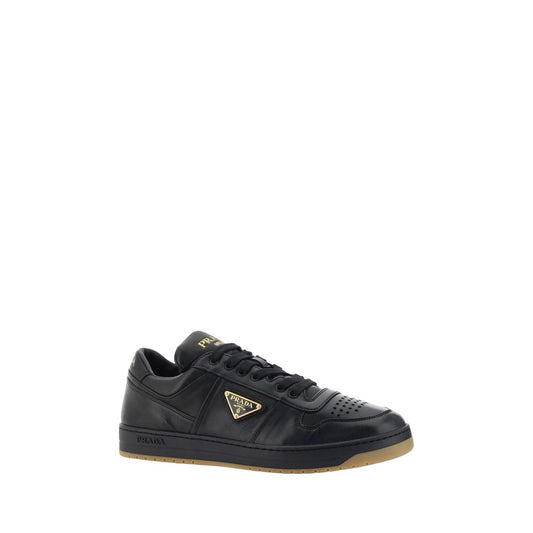 Prada Black Calf Leather Bos Taurus Low Top Sneakers Curated Luxury Accessories by Orvyn