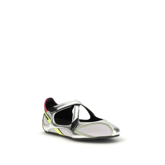 The Attico Silver Polyurethane Ballet Flats Curated Luxury Accessories by Orvyn