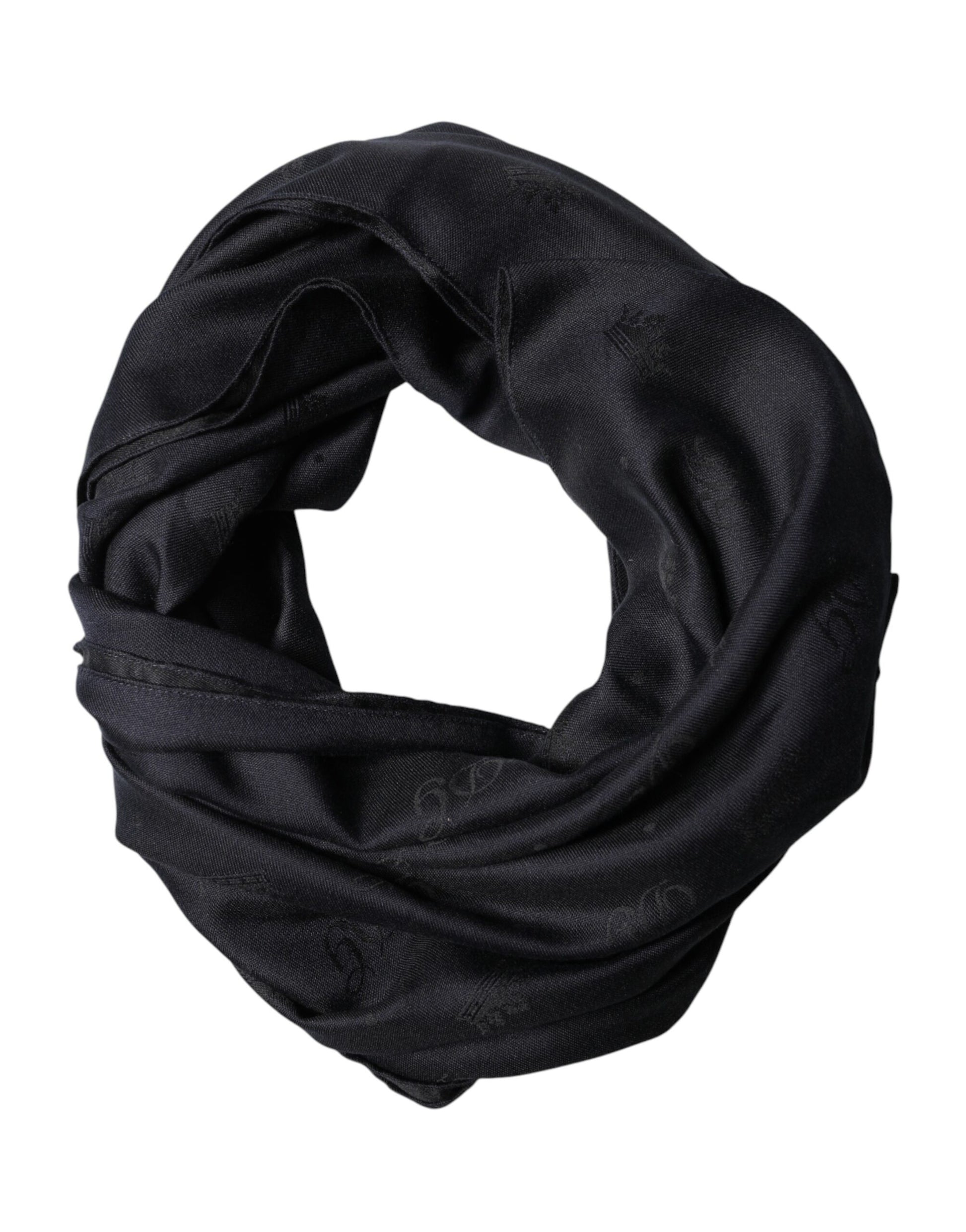 Dolce & Gabbana Black Lace Stole Silk NeckWrap Shawl Scarf Curated Luxury Accessories by Orvyn