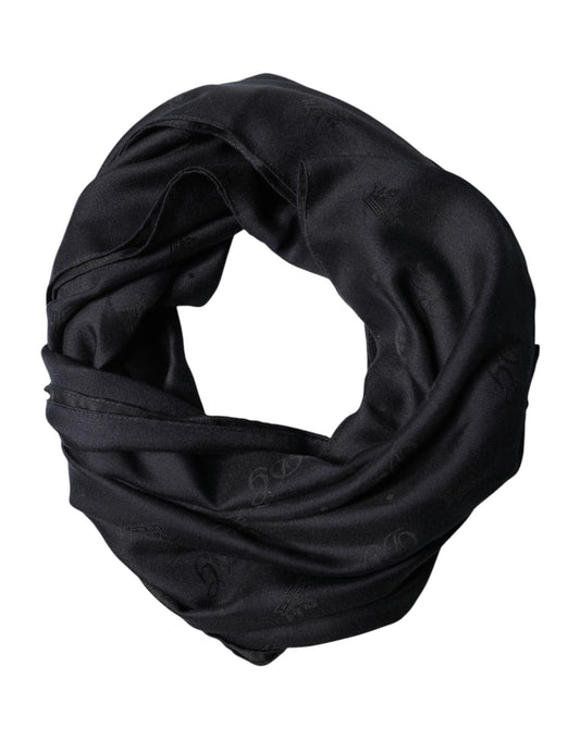 Dolce & Gabbana Black Lace Stole Silk NeckWrap Shawl Scarf Curated Luxury Accessories by Orvyn
