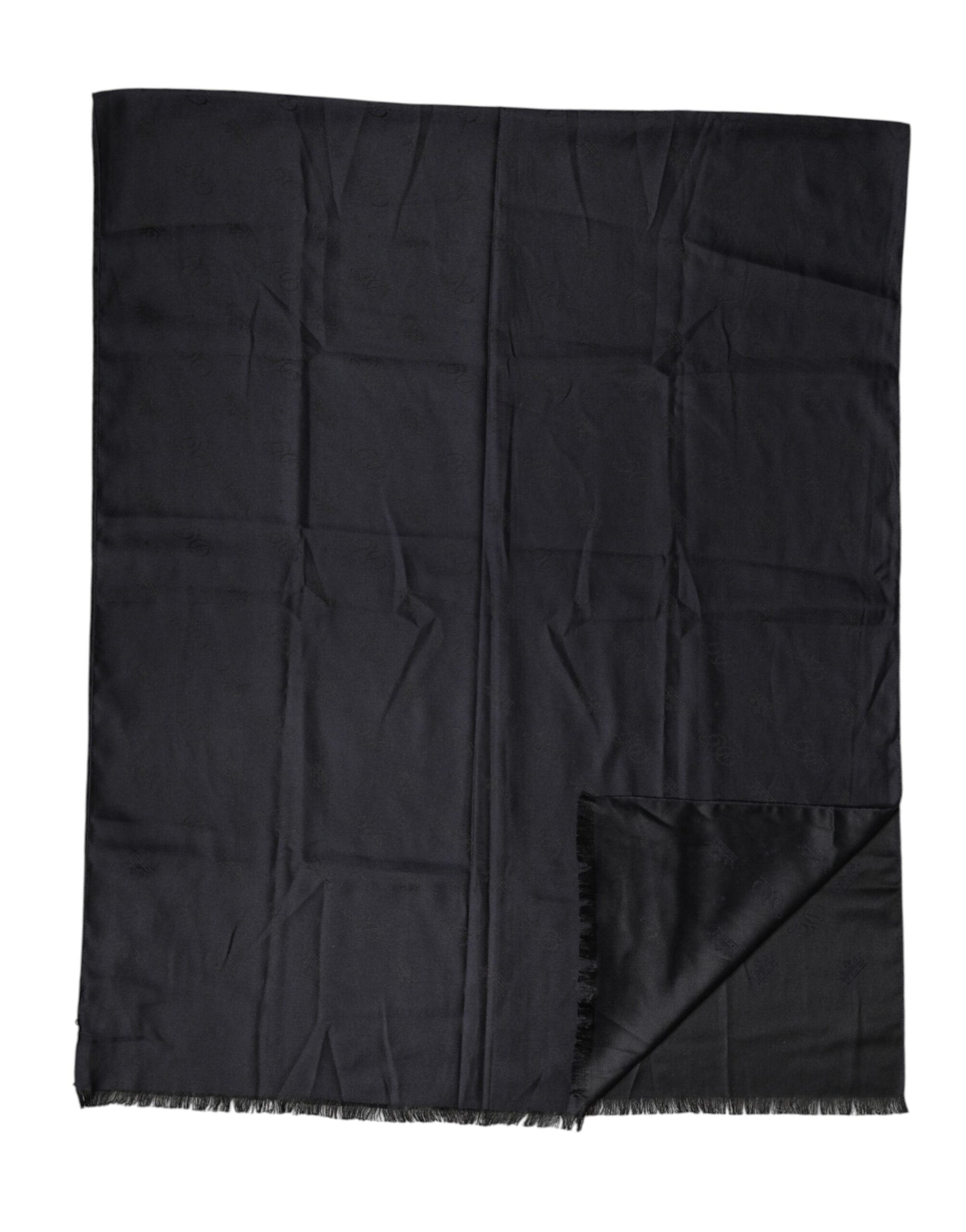 Dolce & Gabbana Black Lace Stole Silk NeckWrap Shawl Scarf Curated Luxury Accessories by Orvyn