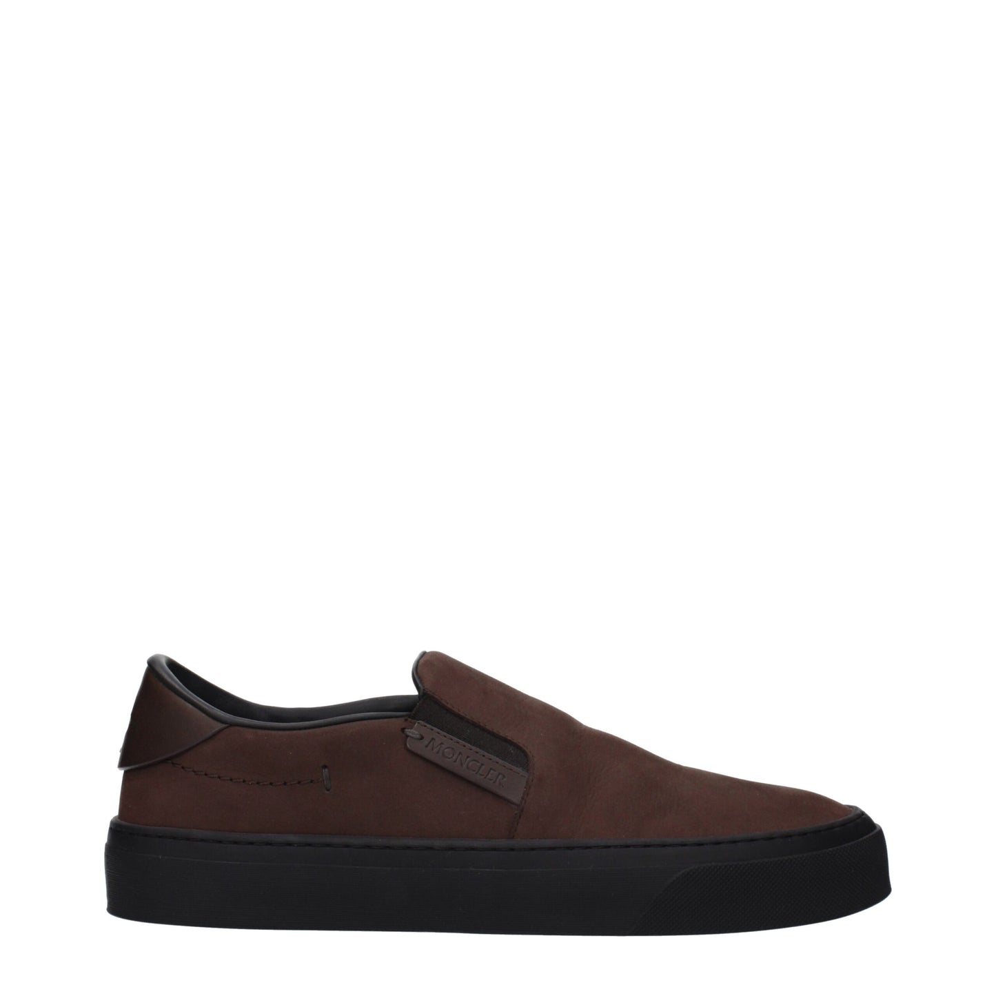 Moncler Brown Leather Slip-On Loafers Curated Luxury Accessories by Orvyn