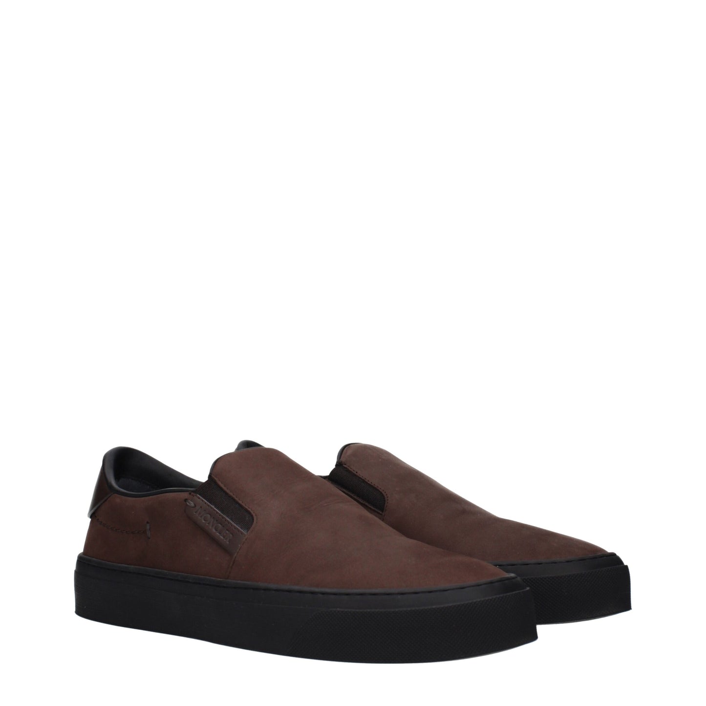 Moncler Brown Leather Slip-On Loafers Curated Luxury Accessories by Orvyn
