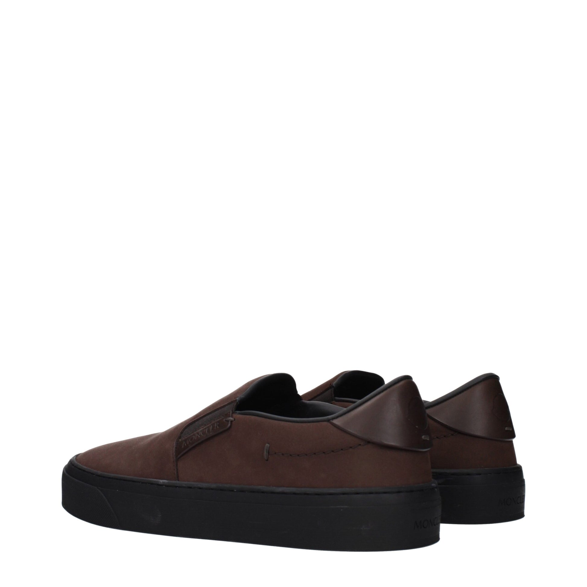Moncler Brown Leather Slip-On Loafers Curated Luxury Accessories by Orvyn