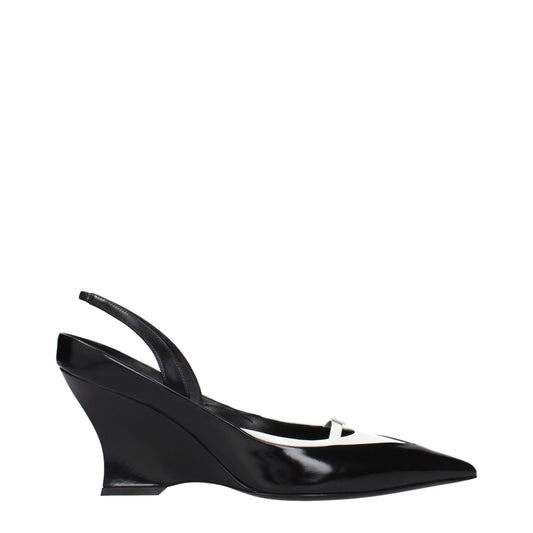 Givenchy Black Leather Wedge Sandals Curated Luxury Accessories by Orvyn