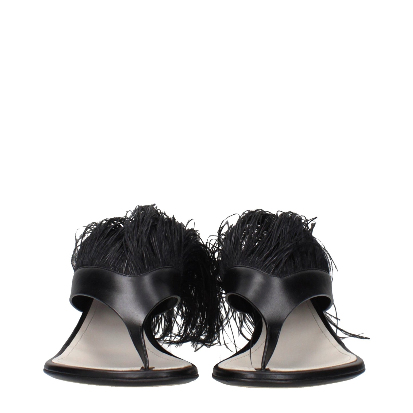 Lanvin Black Leather Flip-Flop Sandals Curated Luxury Accessories by Orvyn