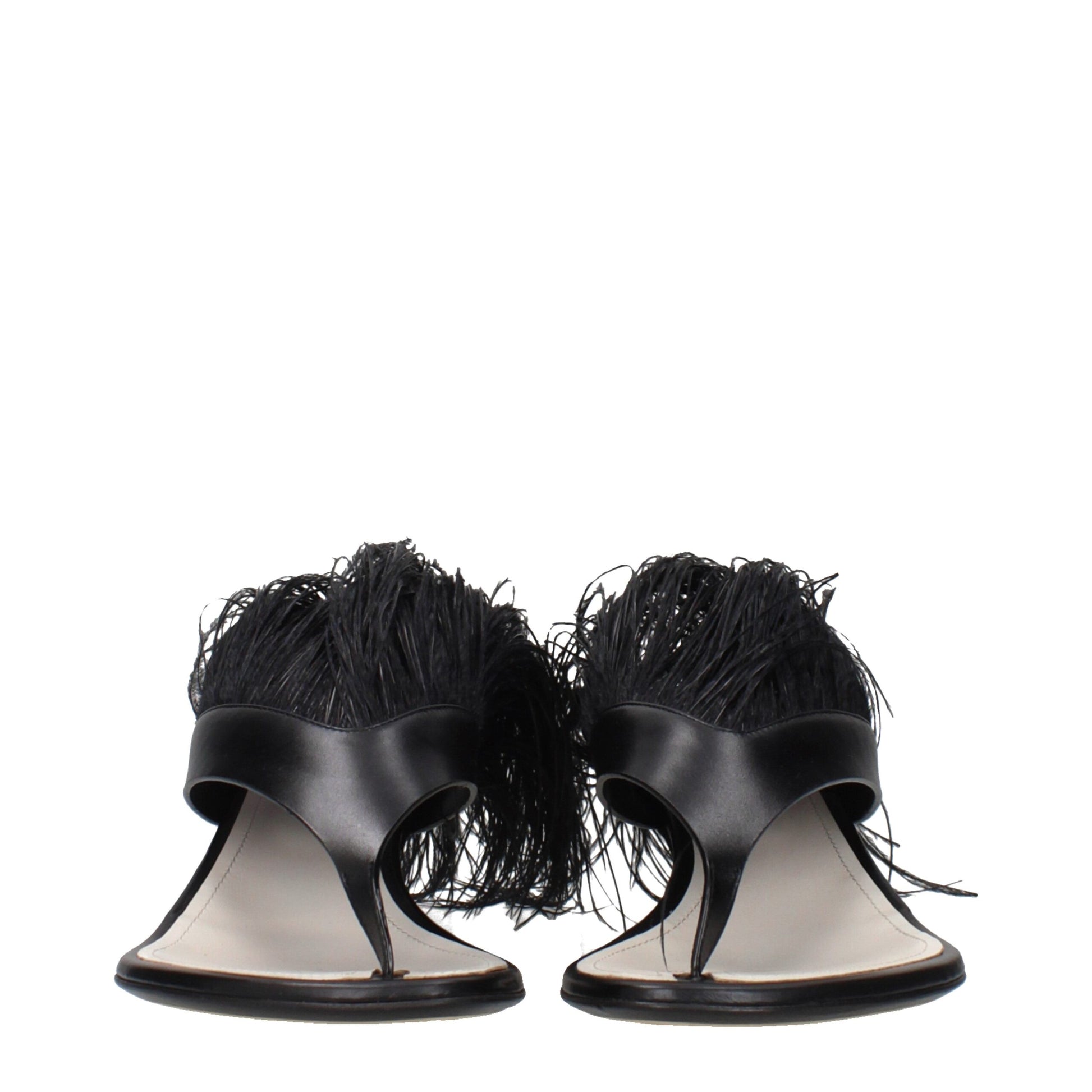Lanvin Black Leather Flip-Flop Sandals Curated Luxury Accessories by Orvyn