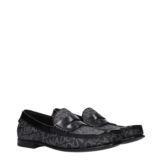 Dolce & Gabbana Black Fabric Slip-On Loafers Curated Luxury Accessories by Orvyn