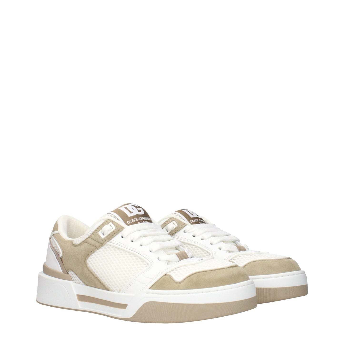 Dolce & Gabbana White Fabric Low Top Sneakers Curated Luxury Accessories by Orvyn