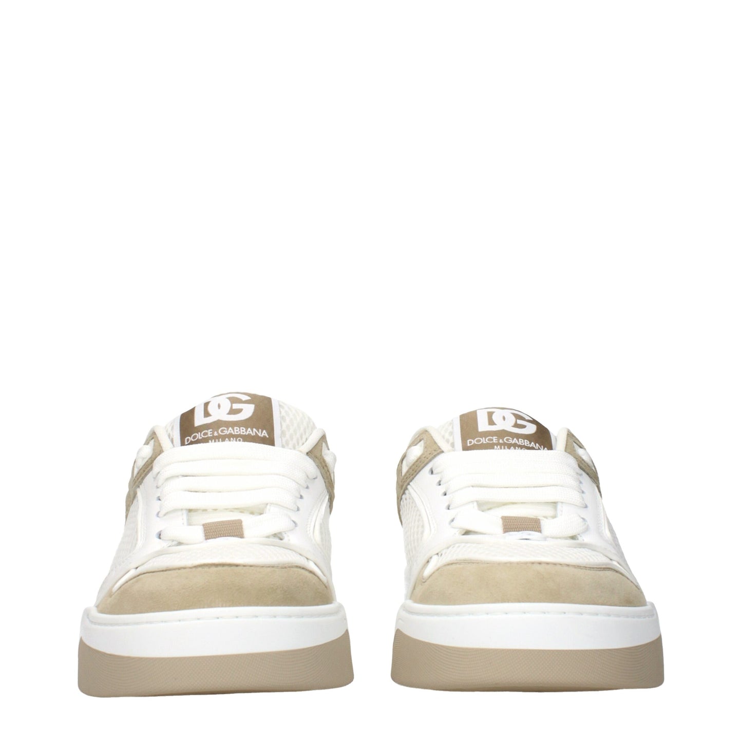 Dolce & Gabbana White Fabric Low Top Sneakers Curated Luxury Accessories by Orvyn