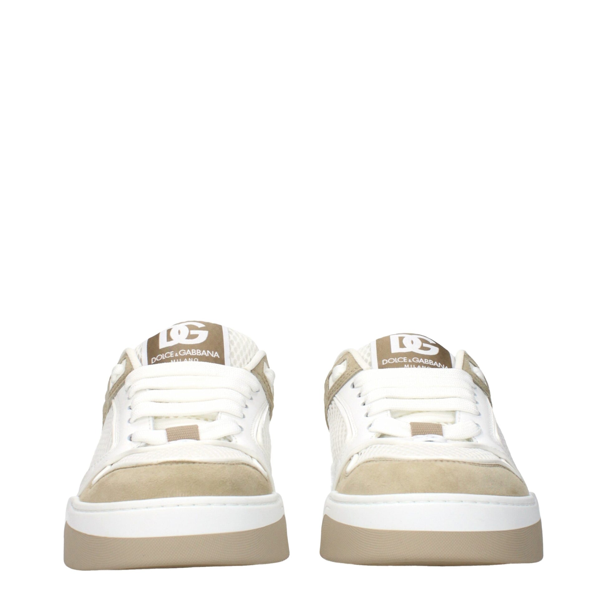 Dolce & Gabbana White Fabric Low Top Sneakers Curated Luxury Accessories by Orvyn