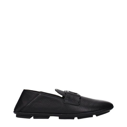 Dolce & Gabbana Black Leather Slip-On Loafers Curated Luxury Accessories by Orvyn