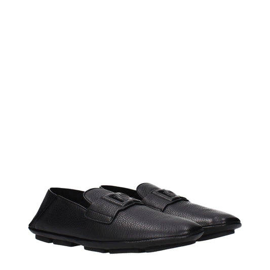 Dolce & Gabbana Black Leather Slip-On Loafers Curated Luxury Accessories by Orvyn