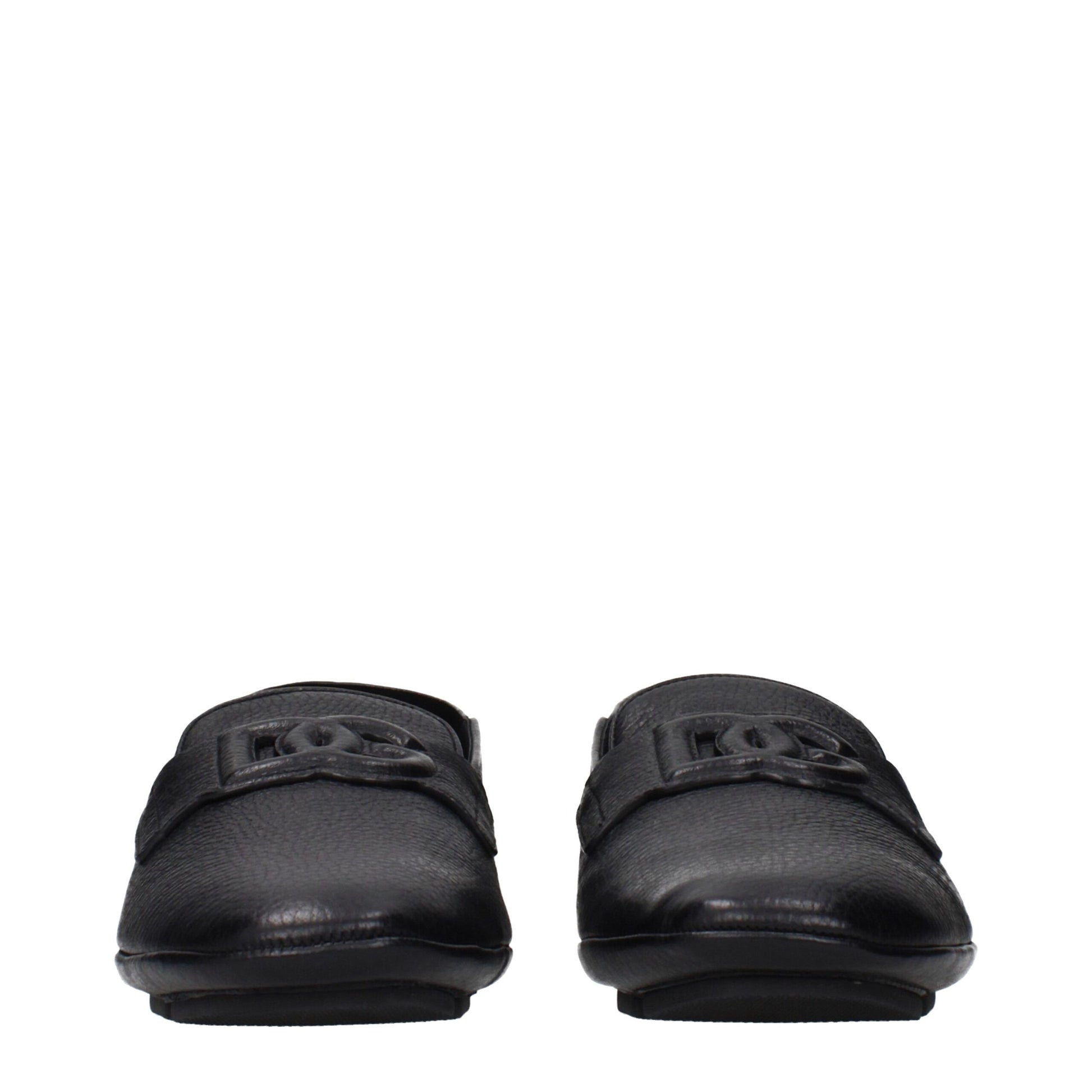 Dolce & Gabbana Black Leather Slip-On Loafers Curated Luxury Accessories by Orvyn