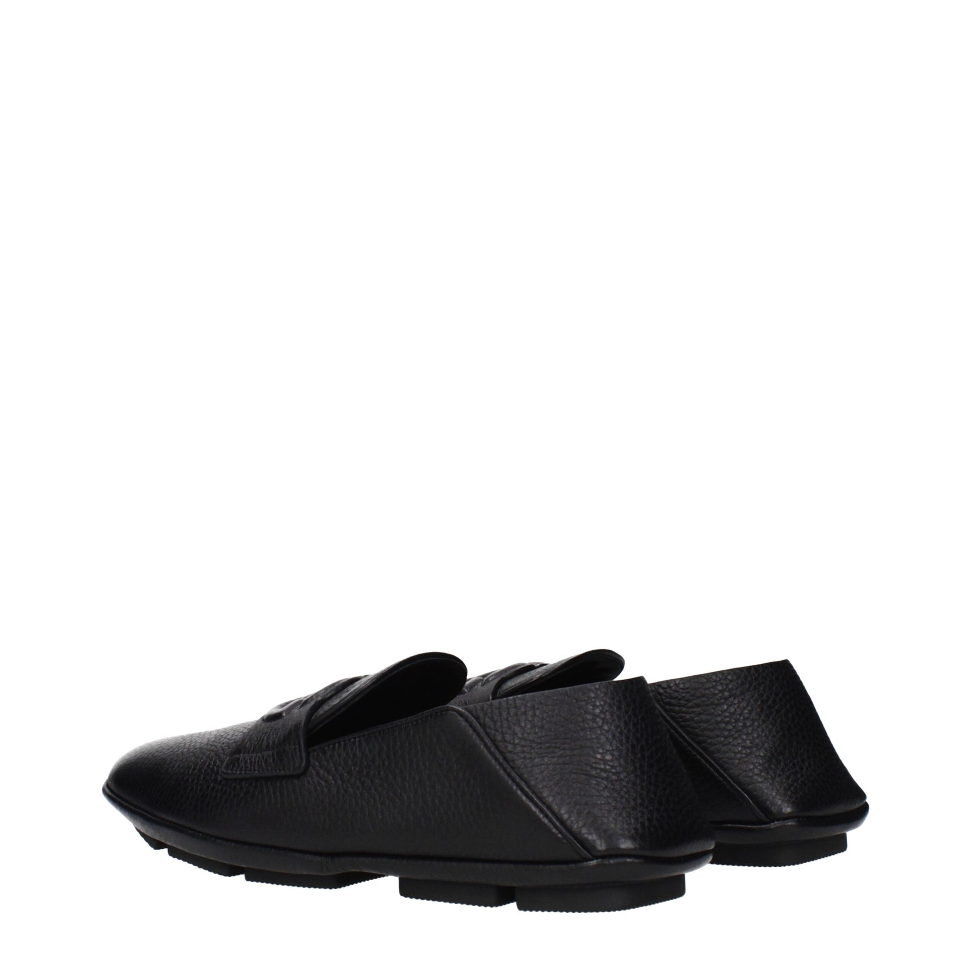 Dolce & Gabbana Black Leather Slip-On Loafers Curated Luxury Accessories by Orvyn