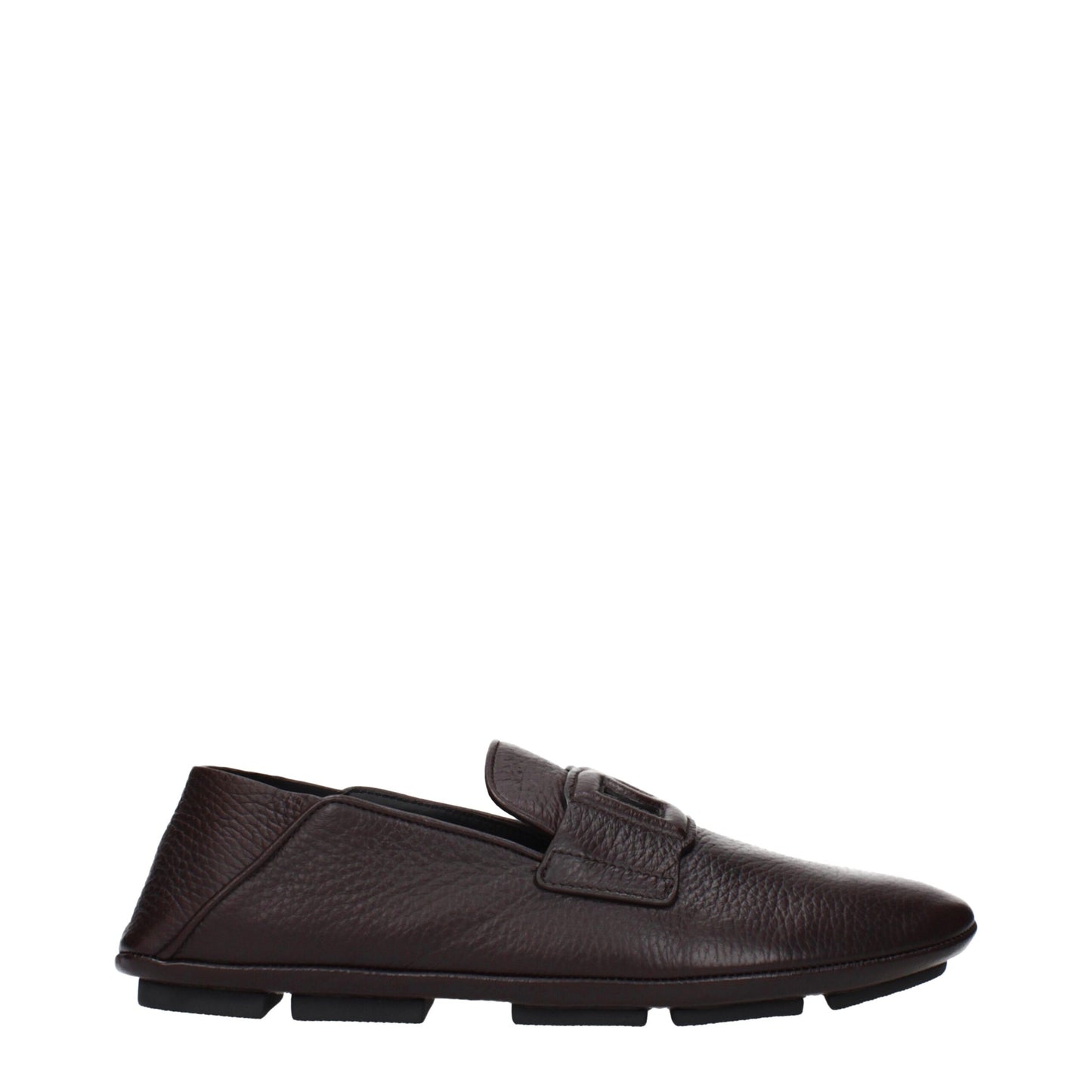 Dolce & Gabbana Brown Leather Slip-On Loafers Curated Luxury Accessories by Orvyn