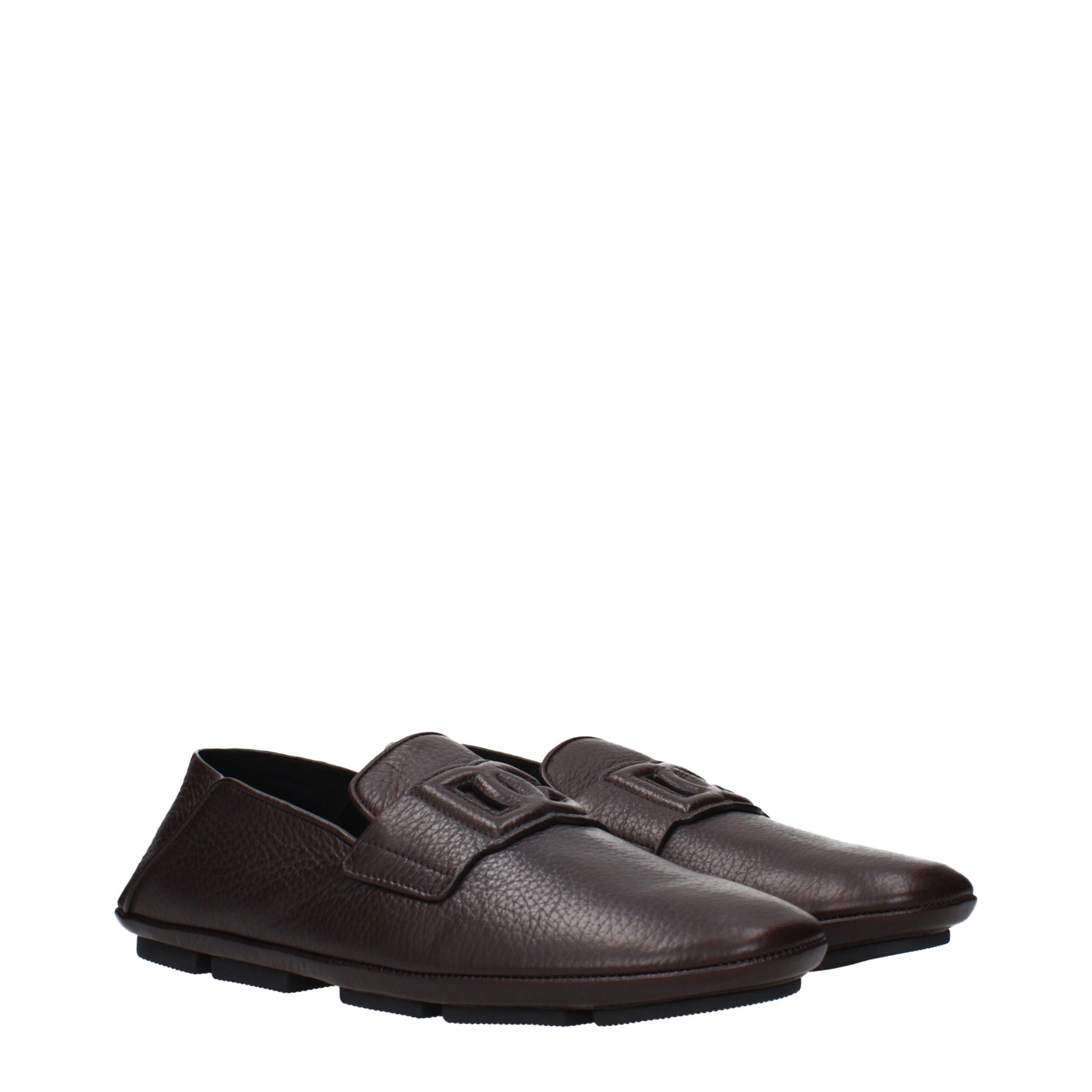 Dolce & Gabbana Brown Leather Slip-On Loafers Curated Luxury Accessories by Orvyn