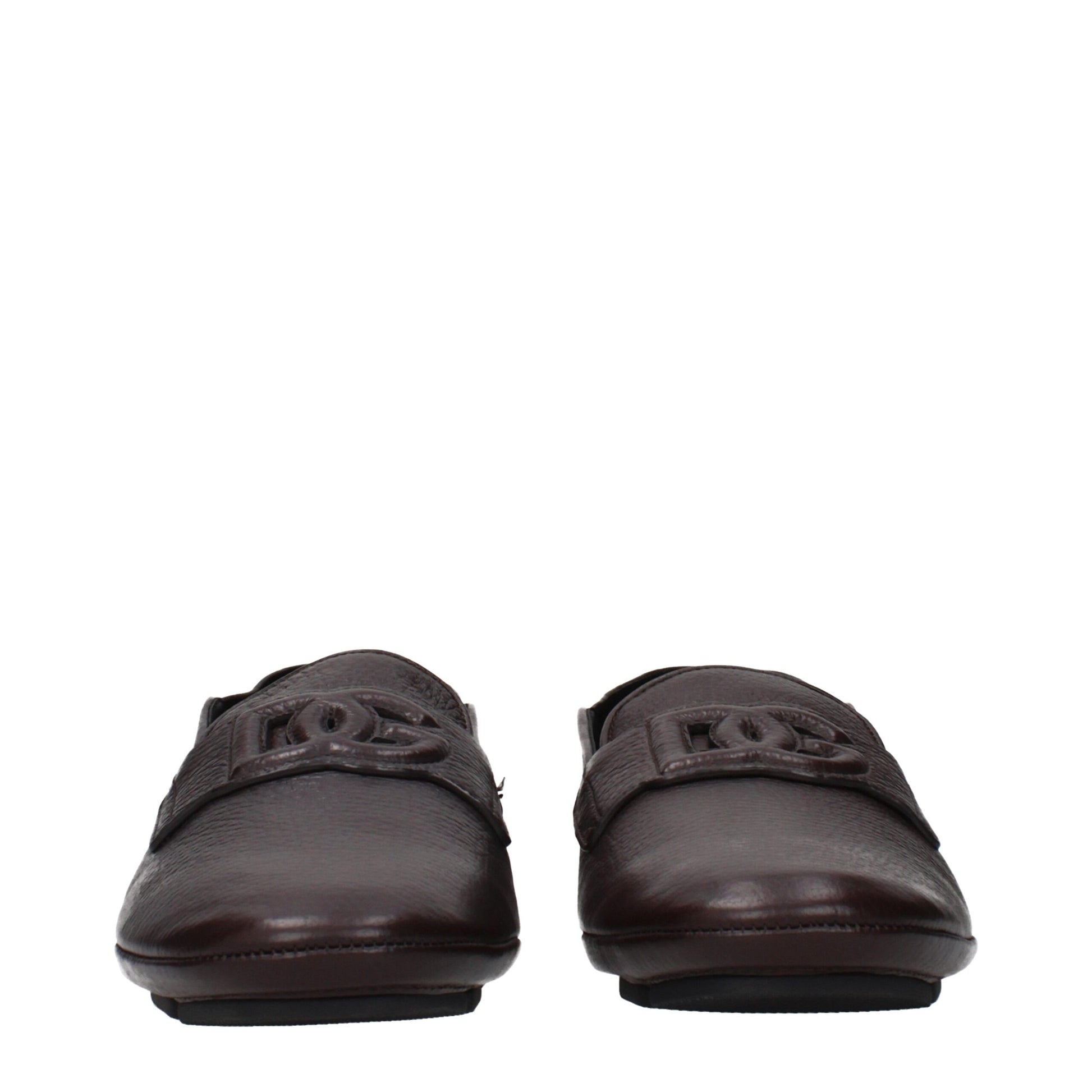 Dolce & Gabbana Brown Leather Slip-On Loafers Curated Luxury Accessories by Orvyn