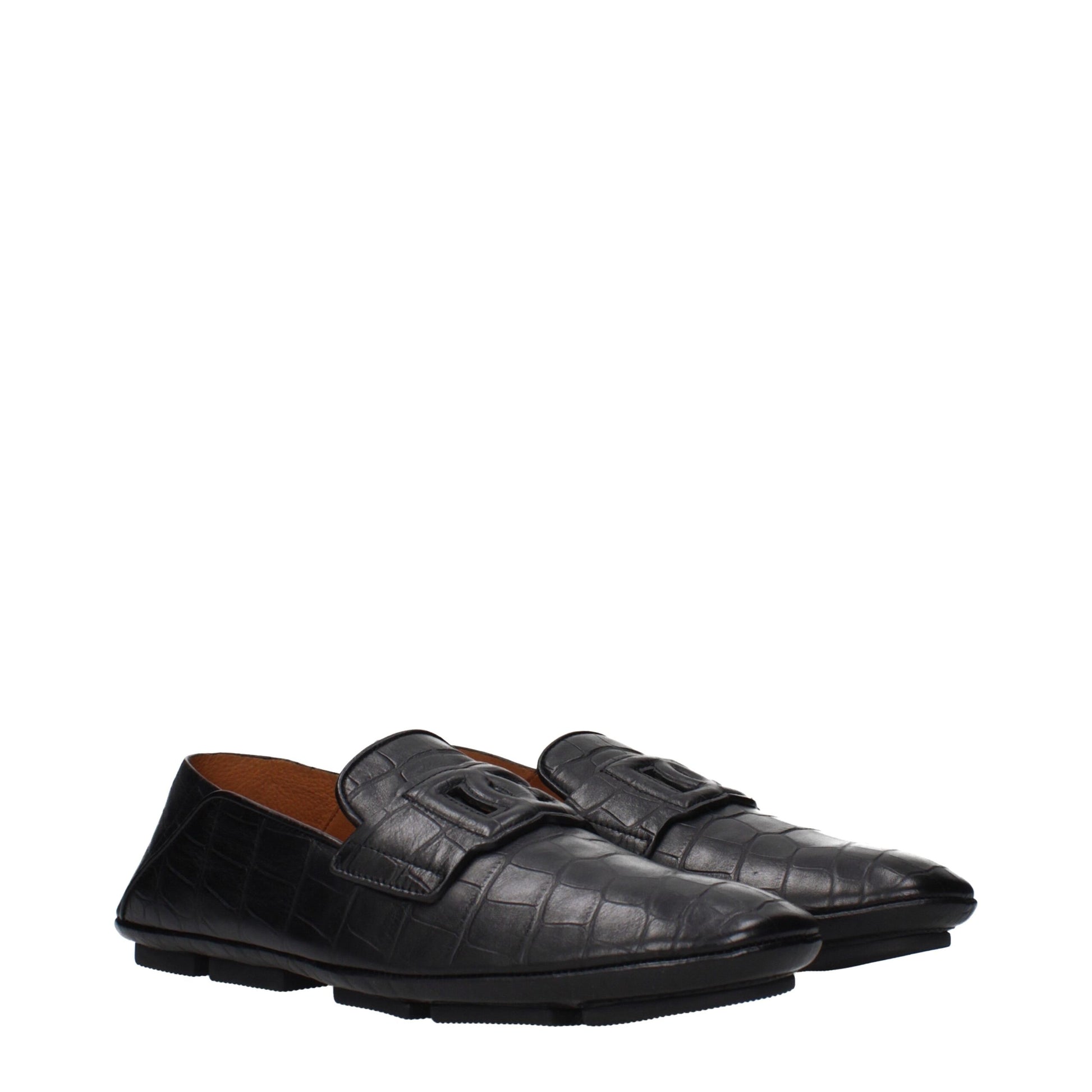 Dolce & Gabbana Black Leather Slip-On Loafers Curated Luxury Accessories by Orvyn