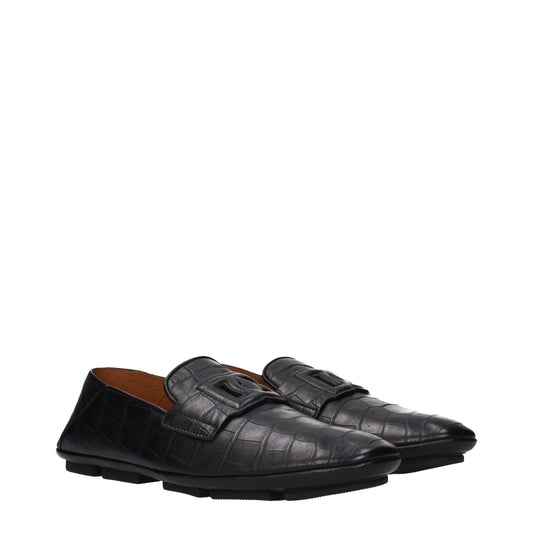 Dolce & Gabbana Black Leather Slip-On Loafers Curated Luxury Accessories by Orvyn