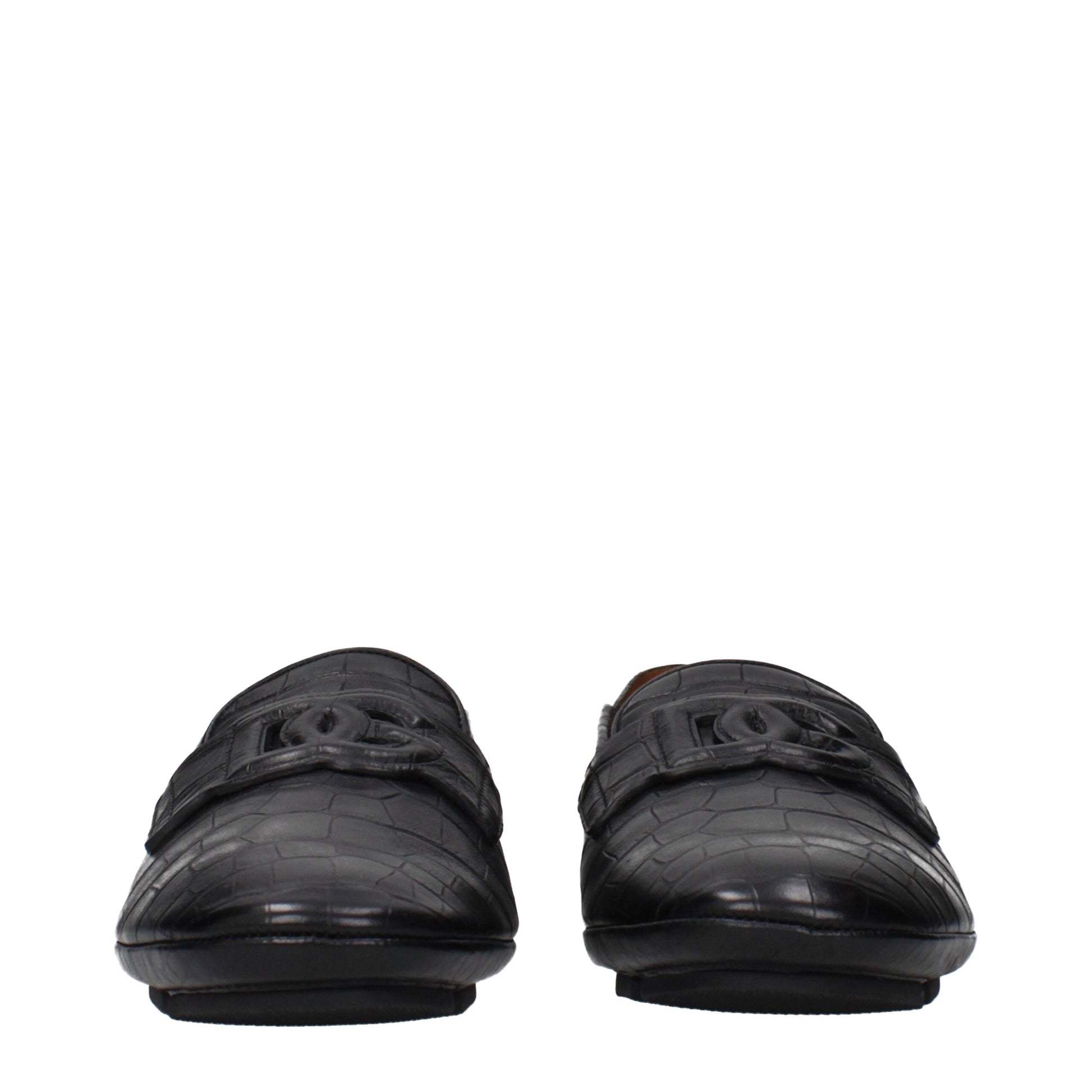 Dolce & Gabbana Black Leather Slip-On Loafers Curated Luxury Accessories by Orvyn