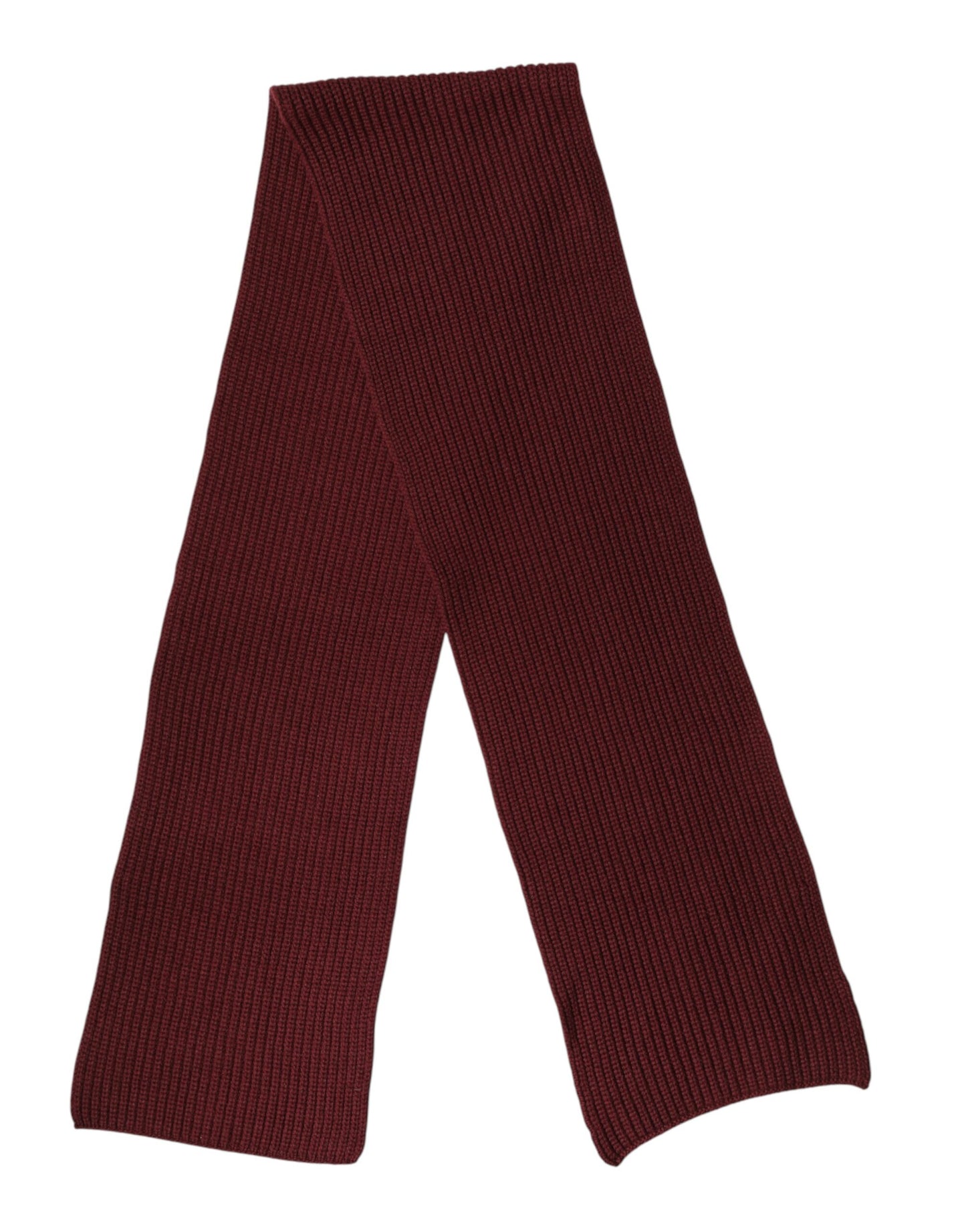 Dolce & Gabbana Maroon Cashmere Knitted NeckWrap Shawl Scarf Curated Luxury Accessories by Orvyn