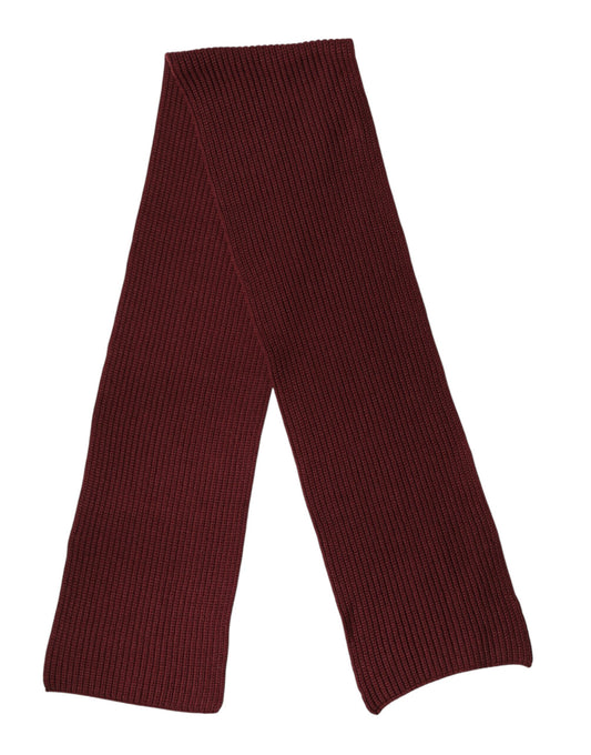 Dolce & Gabbana Maroon Cashmere Knitted NeckWrap Shawl Scarf Curated Luxury Accessories by Orvyn