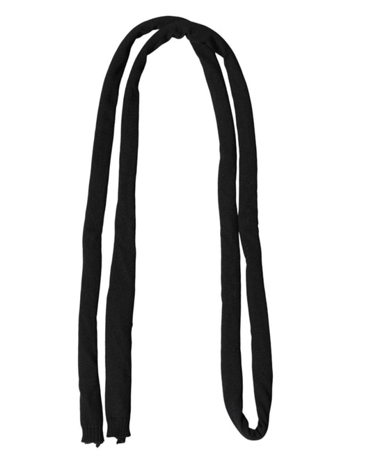 Dolce & Gabbana Black Wool Knitted Neck Wrap Shawl Men Scarf Curated Luxury Accessories by Orvyn