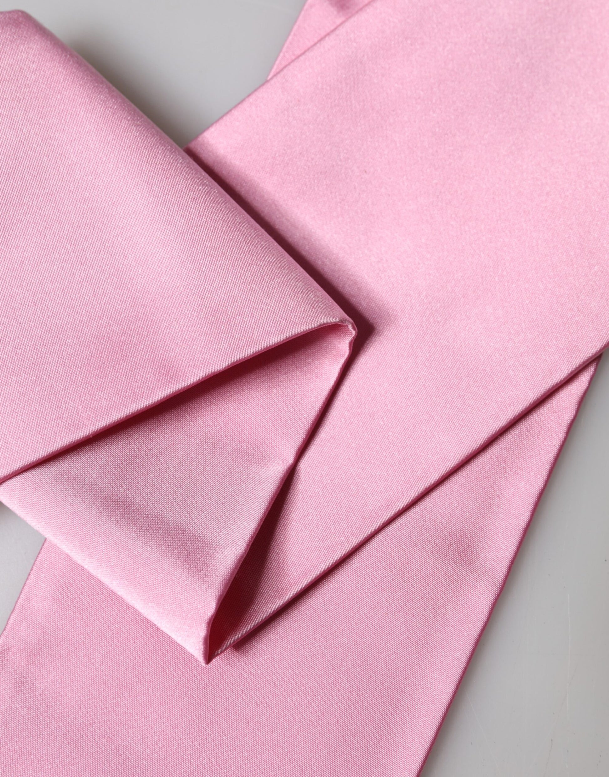 Dolce & Gabbana Pink Silk Fringes Neck Wrap Foulard Scarf Curated Luxury Accessories by Orvyn