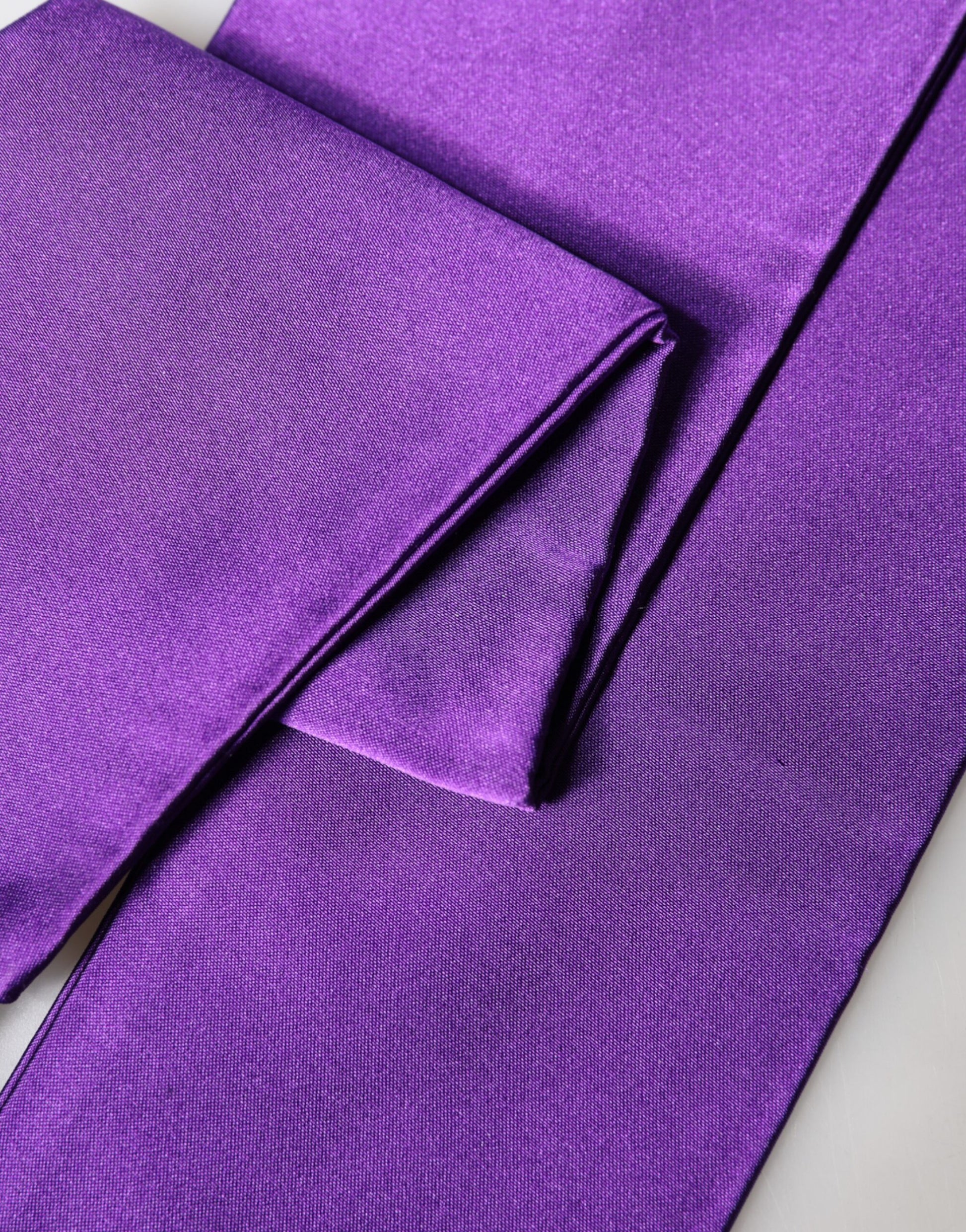 Dolce & Gabbana Violet Silk Fringes Neck Wrap Foulard Scarf Curated Luxury Accessories by Orvyn