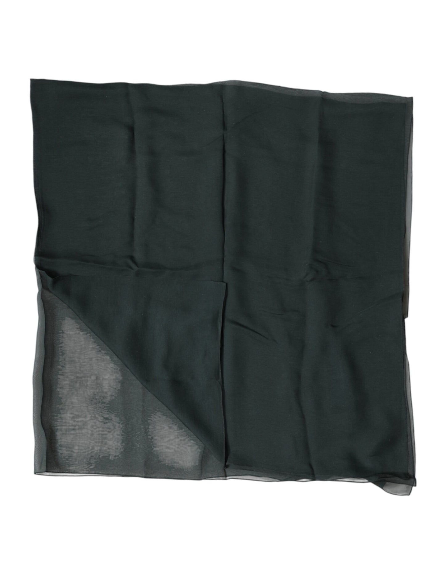 Dolce & Gabbana Dark Green Silk Neck Wrap Foulard Scarf Curated Luxury Accessories by Orvyn