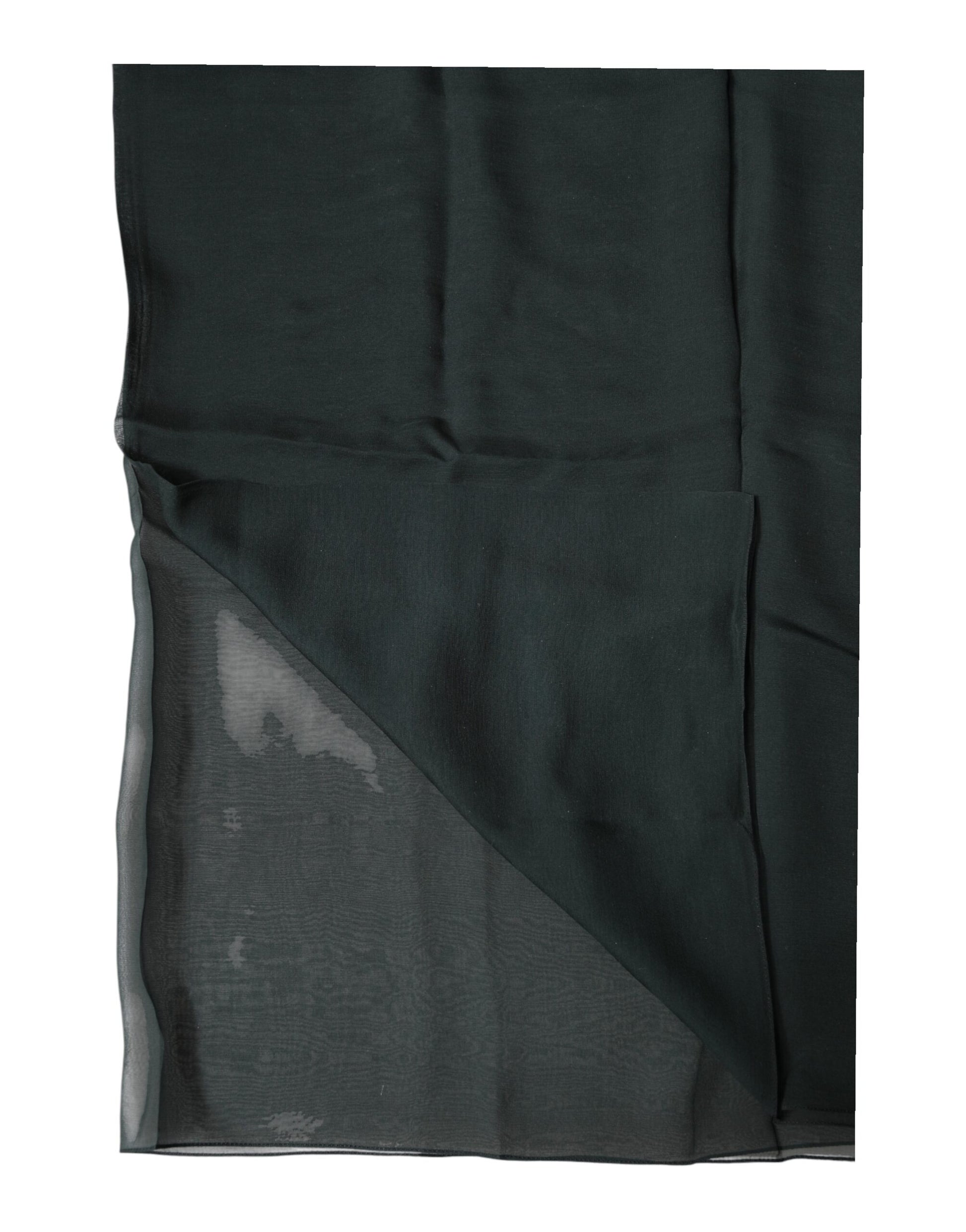 Dolce & Gabbana Dark Green Silk Neck Wrap Foulard Scarf Curated Luxury Accessories by Orvyn