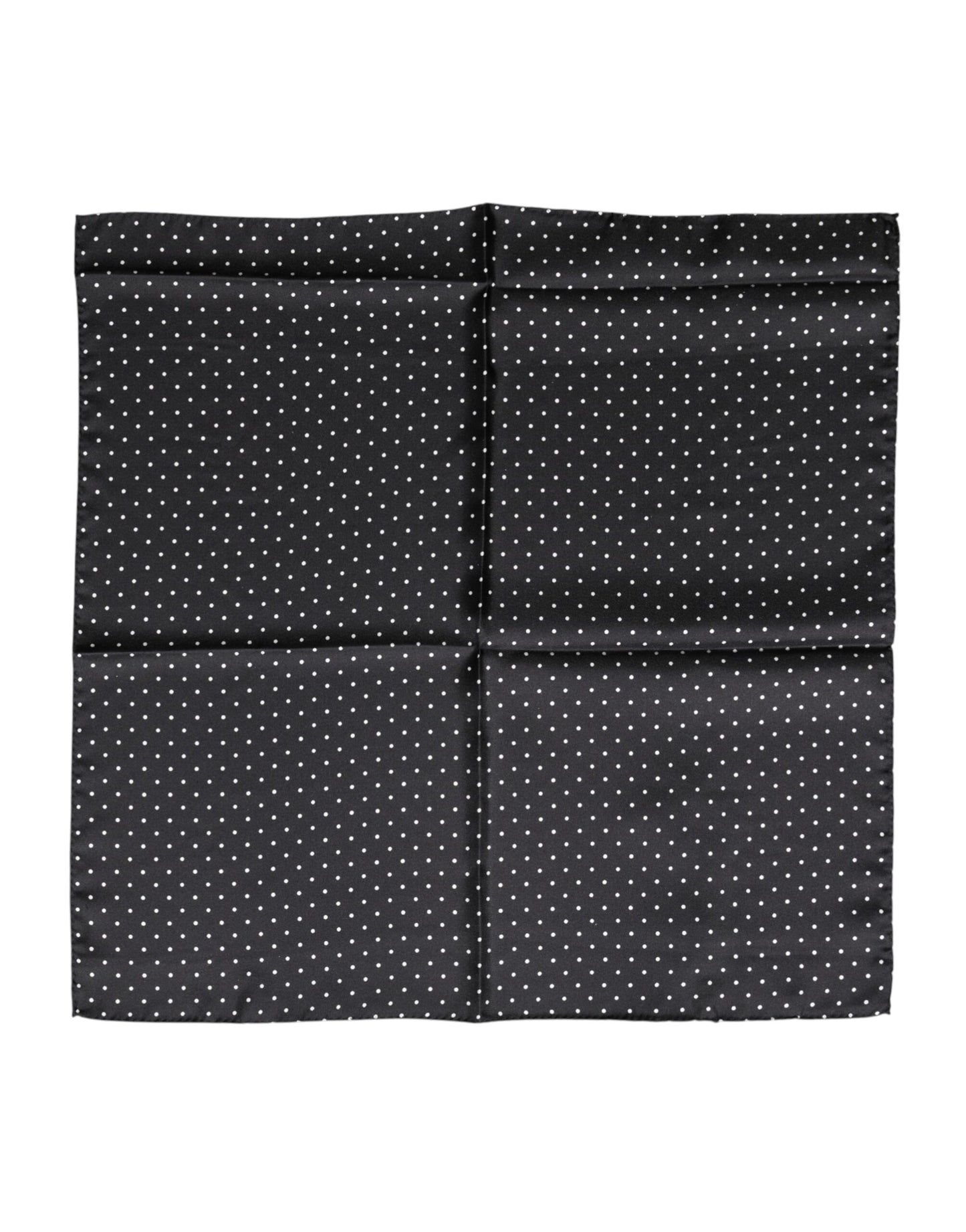 Dolce & Gabbana Black Polka Dot Silk Square Foulard Scarf Curated Luxury Accessories by Orvyn