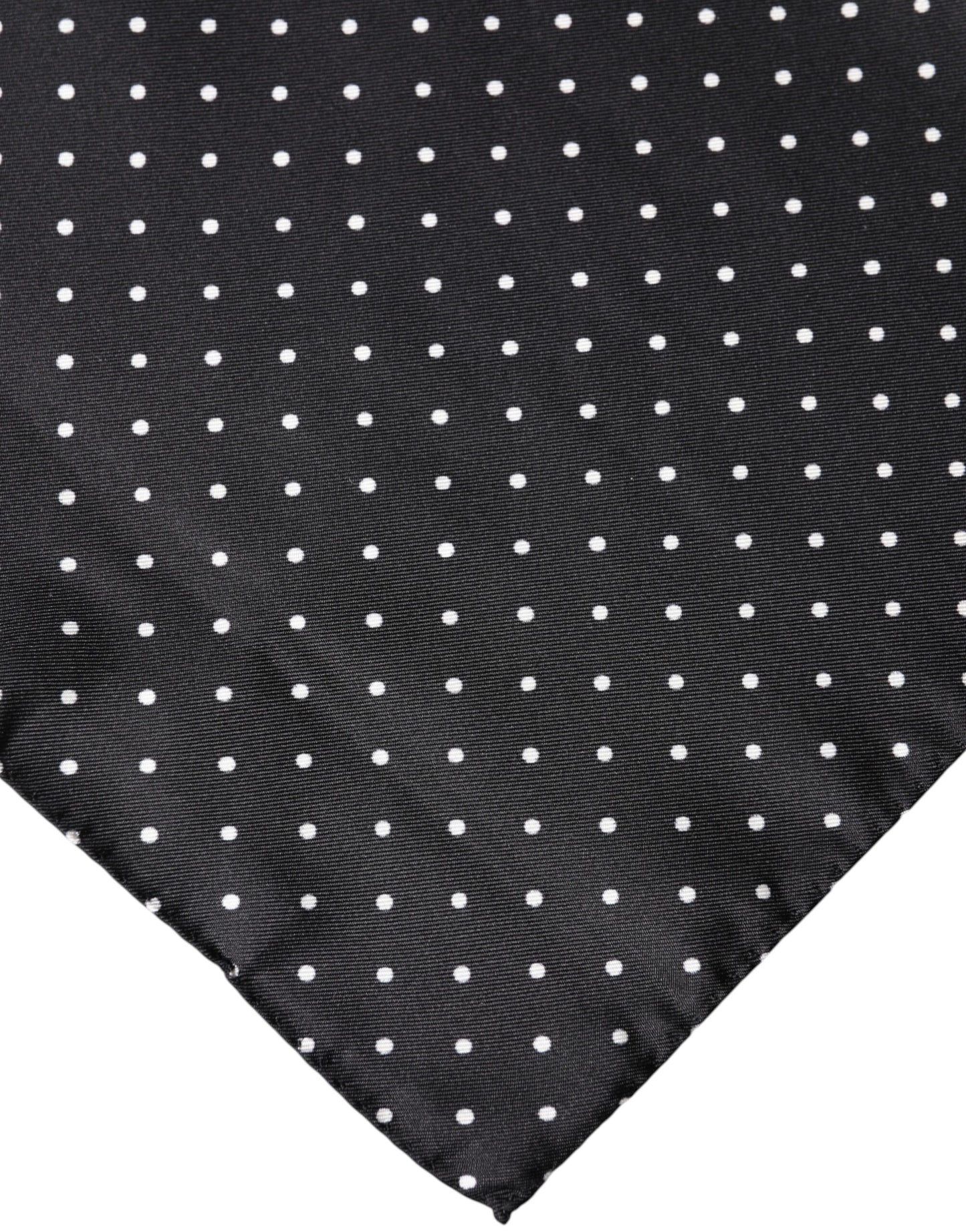 Dolce & Gabbana Black Polka Dot Silk Square Foulard Scarf Curated Luxury Accessories by Orvyn