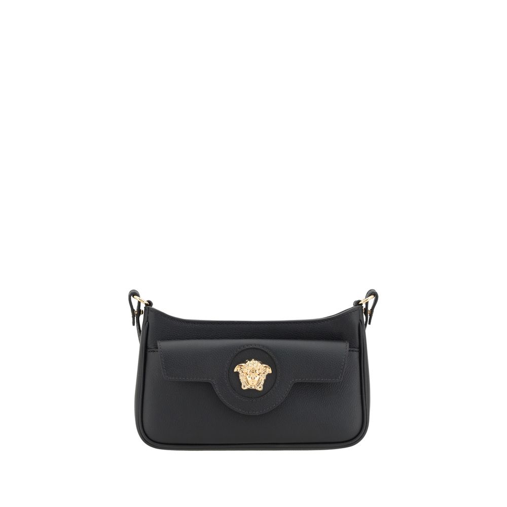 Versace Black Calf Leather Bos Taurus Shoulder Bag Curated Luxury Accessories by Orvyn