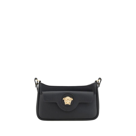 Versace Black Calf Leather Bos Taurus Shoulder Bag Curated Luxury Accessories by Orvyn