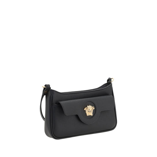 Versace Black Calf Leather Bos Taurus Shoulder Bag Curated Luxury Accessories by Orvyn