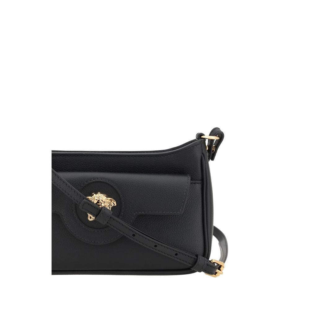 Versace Black Calf Leather Bos Taurus Shoulder Bag Curated Luxury Accessories by Orvyn