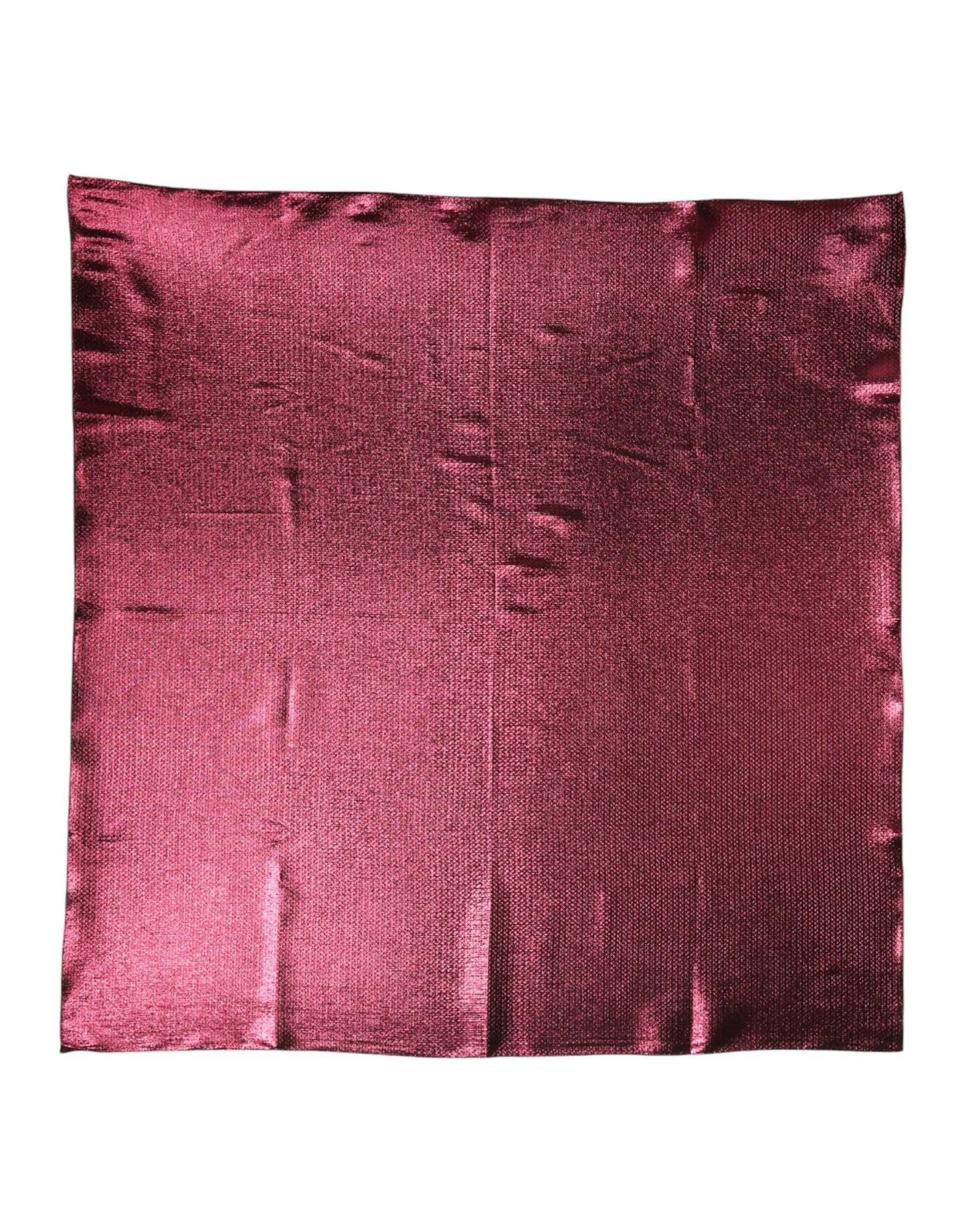 Dolce & Gabbana Metallic Pink Silk Square Foulard Scarf Curated Luxury Accessories by Orvyn
