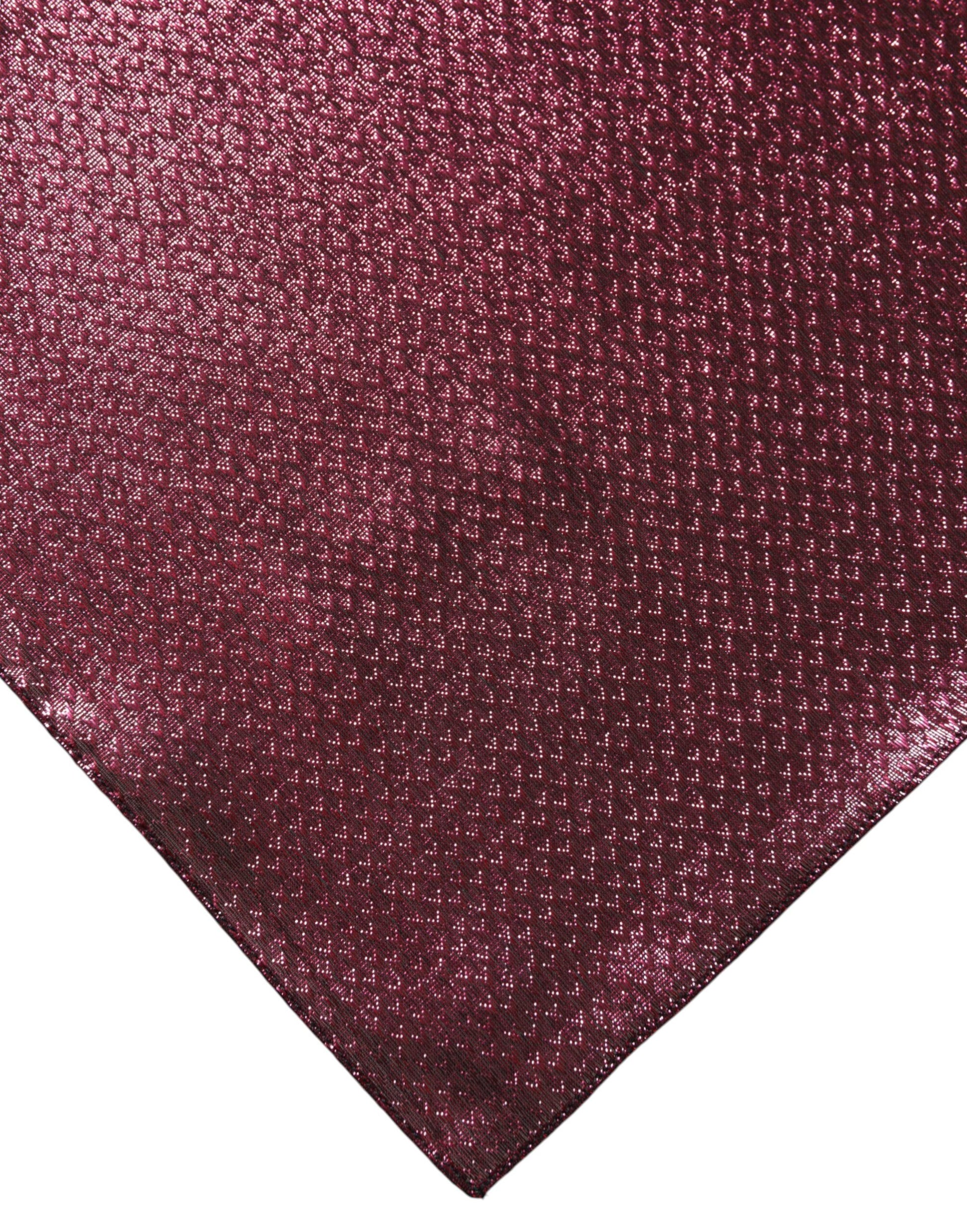 Dolce & Gabbana Metallic Pink Silk Square Foulard Scarf Curated Luxury Accessories by Orvyn