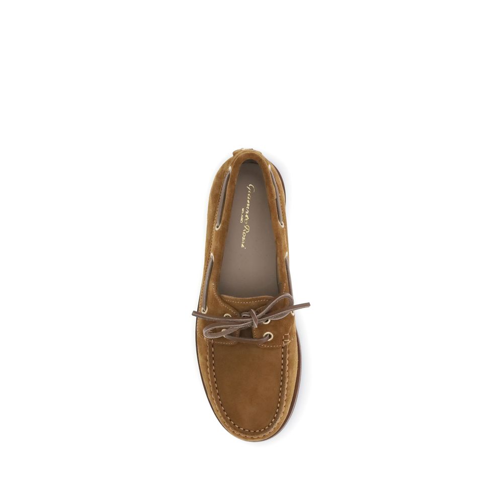 Gianvito Rossi Brown Calf Leather Bos Taurus Slip-On Loafers Curated Luxury Accessories by Orvyn