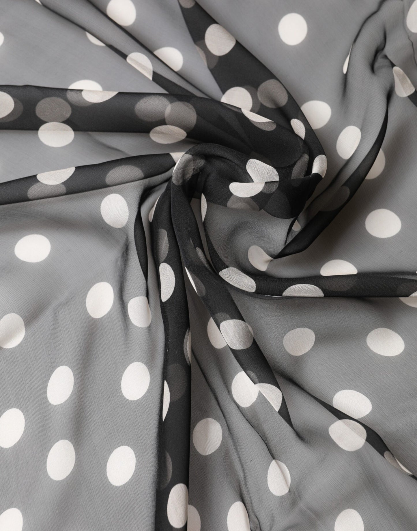 Dolce & Gabbana Black Polka Dot Silk Neck Wrap Shawl 205cm x 137cm Scarf Curated Luxury Accessories by Orvyn