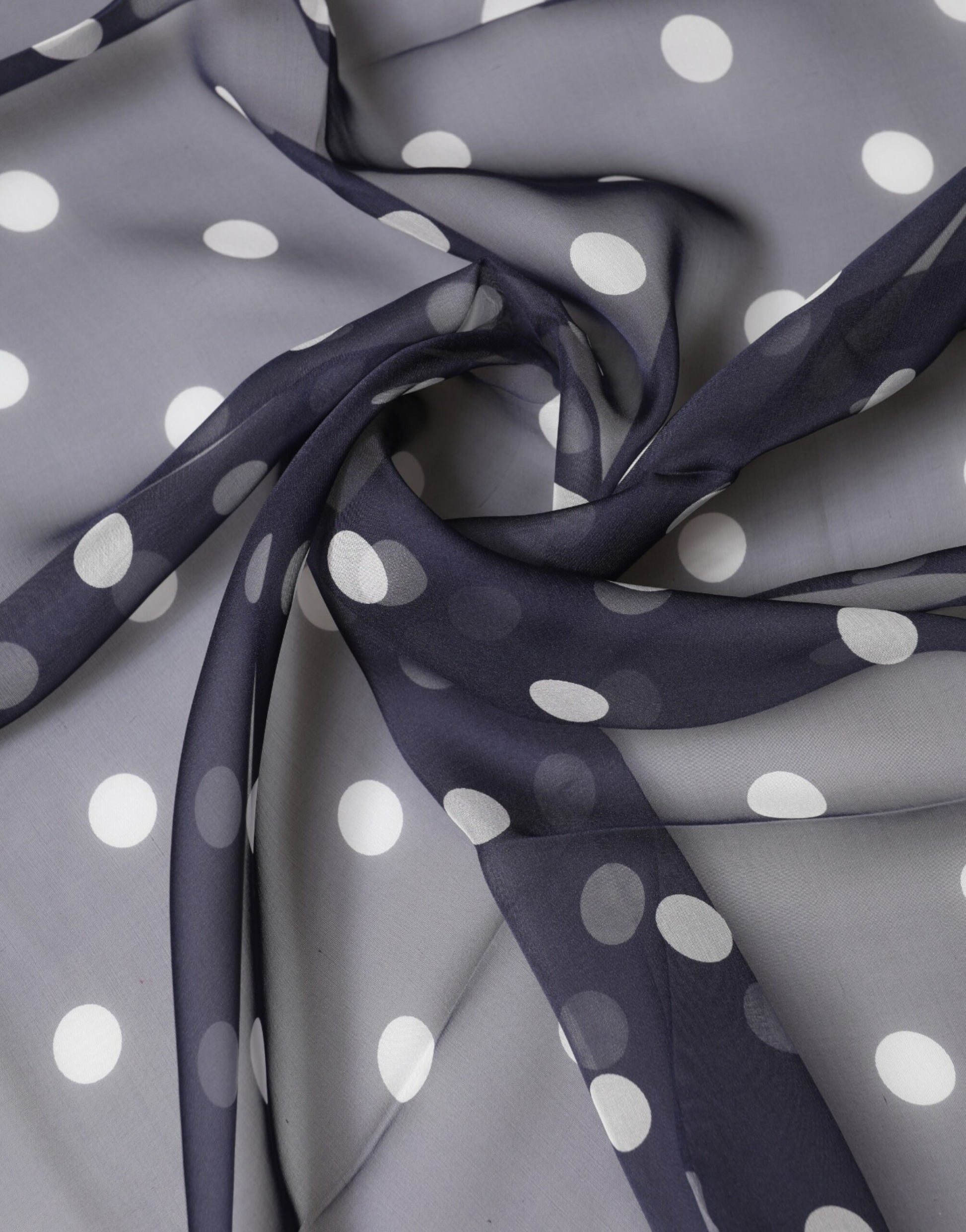 Dolce & Gabbana Blue Polka Dot Silk Square Foulard 91.5cm x 89.5cm Scarf Curated Luxury Accessories by Orvyn